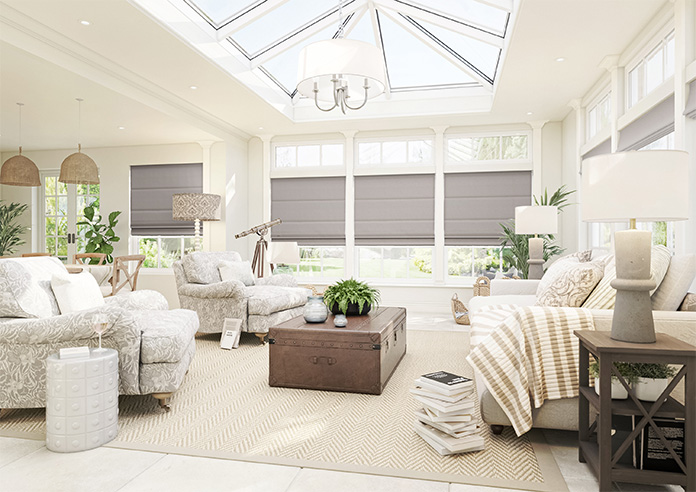 Bruschal (Blackout), Mouse Brown - Roman Blind - Image 6